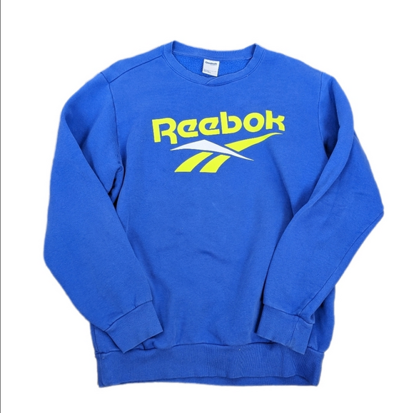 Reebok Tops - Reebok Crew Neck Sweater Tunic Size Large Blue Neon Green